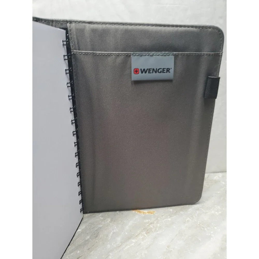 Wenger Merit Padfolio Portfolio-Open Style Closure-Front Pockets-Black-9×7in